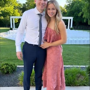 Lulus love you so truly rusty rose burnout floral strapless midi dress